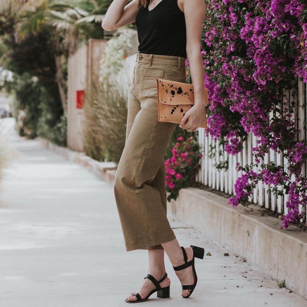 EVERLANE Wide Leg Crop Patch Pocket Pant Size 6